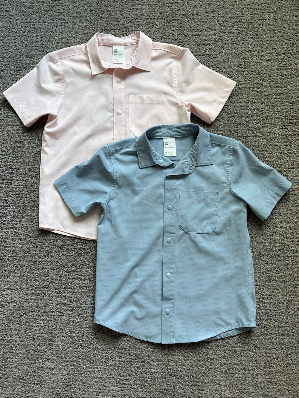 all in motion Pink and Blue Short-Sleeve Snap Button-Front Shirts (set of 2)
